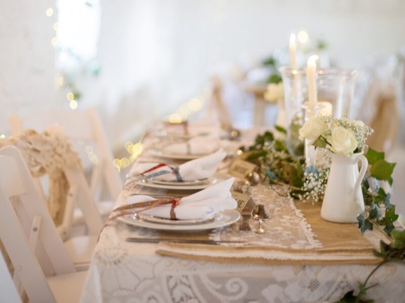 wedding venue devon barn diy lights table