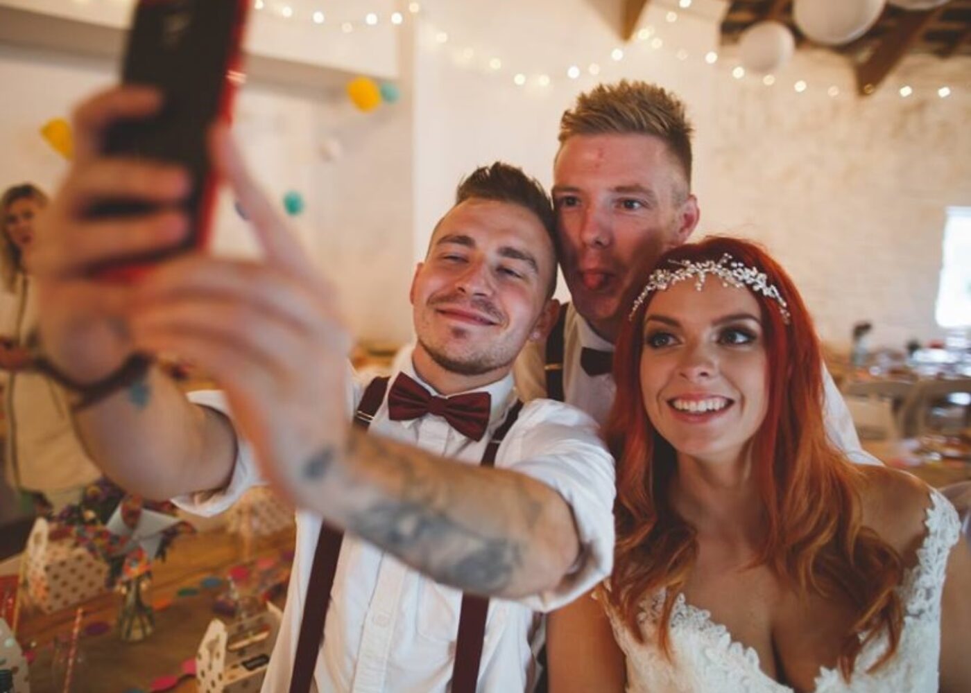 boho weddings selfie