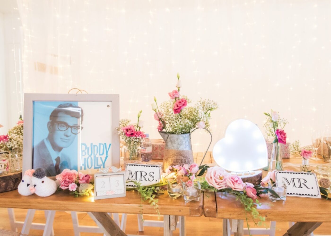 Vintage wedding venue table