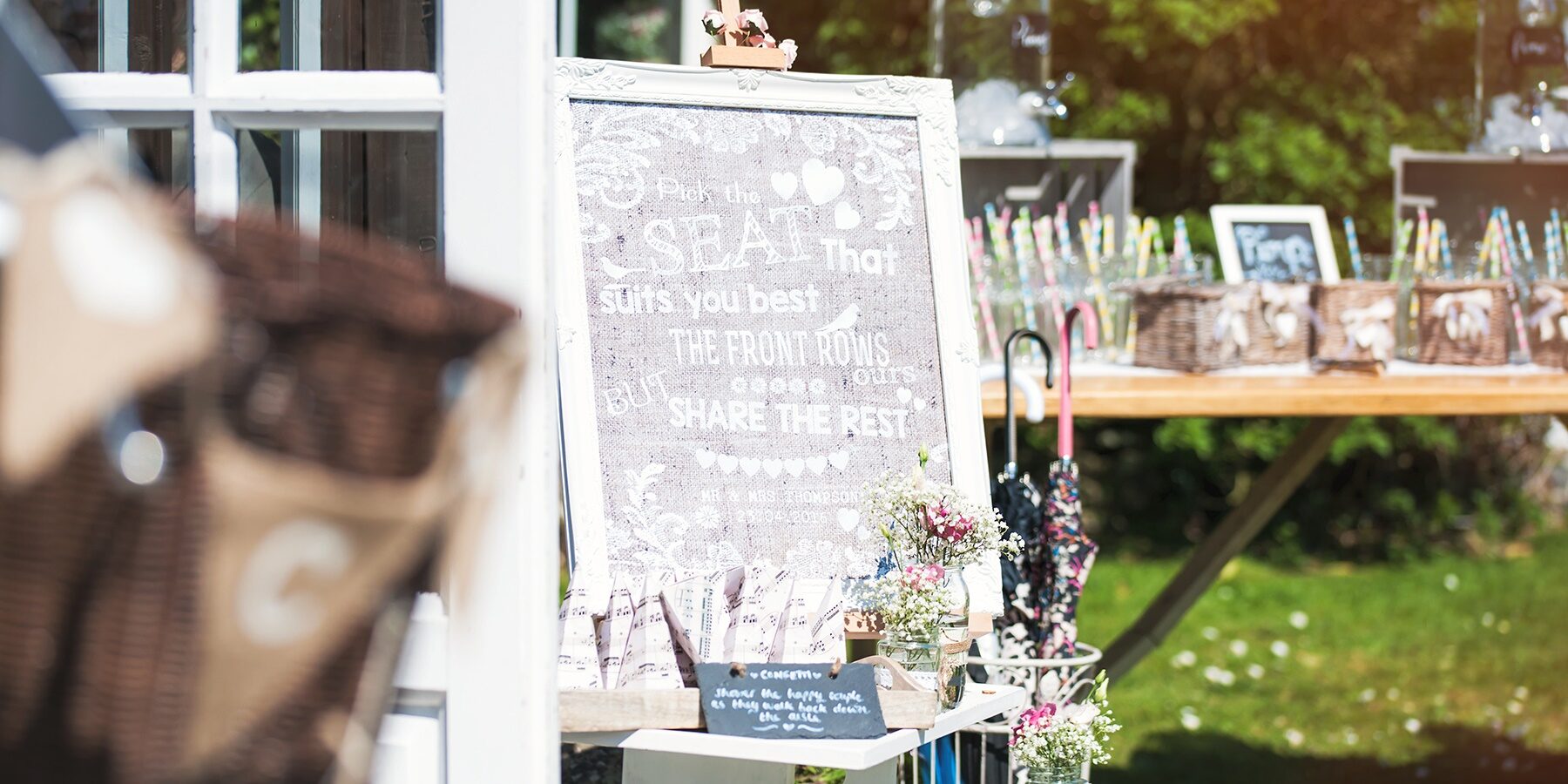 DIY wedding venue sign