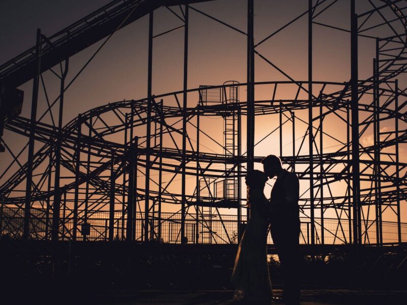 Festival Devon Wedding K&R sunset