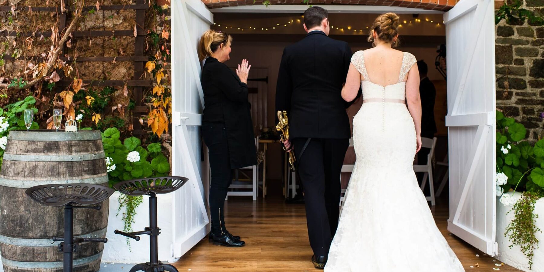 Wedding barn devon L&J door