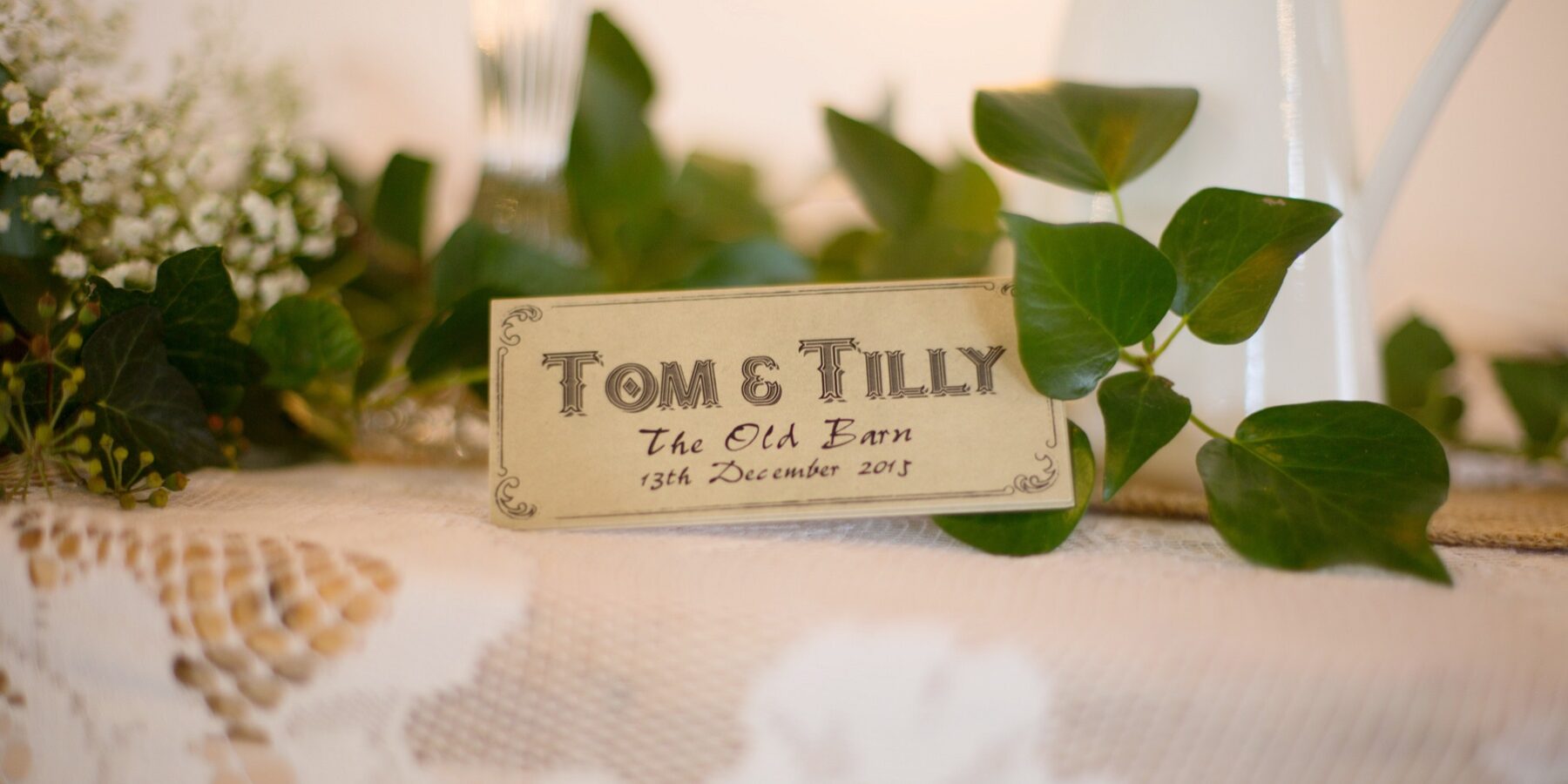 Vintage wedding venue placename