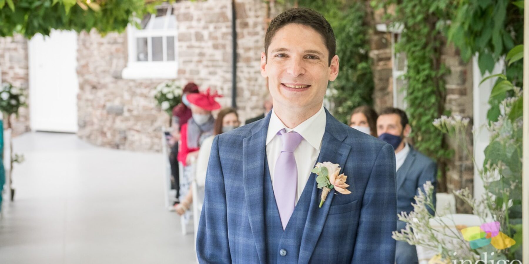 Autumn Wedding barn groom