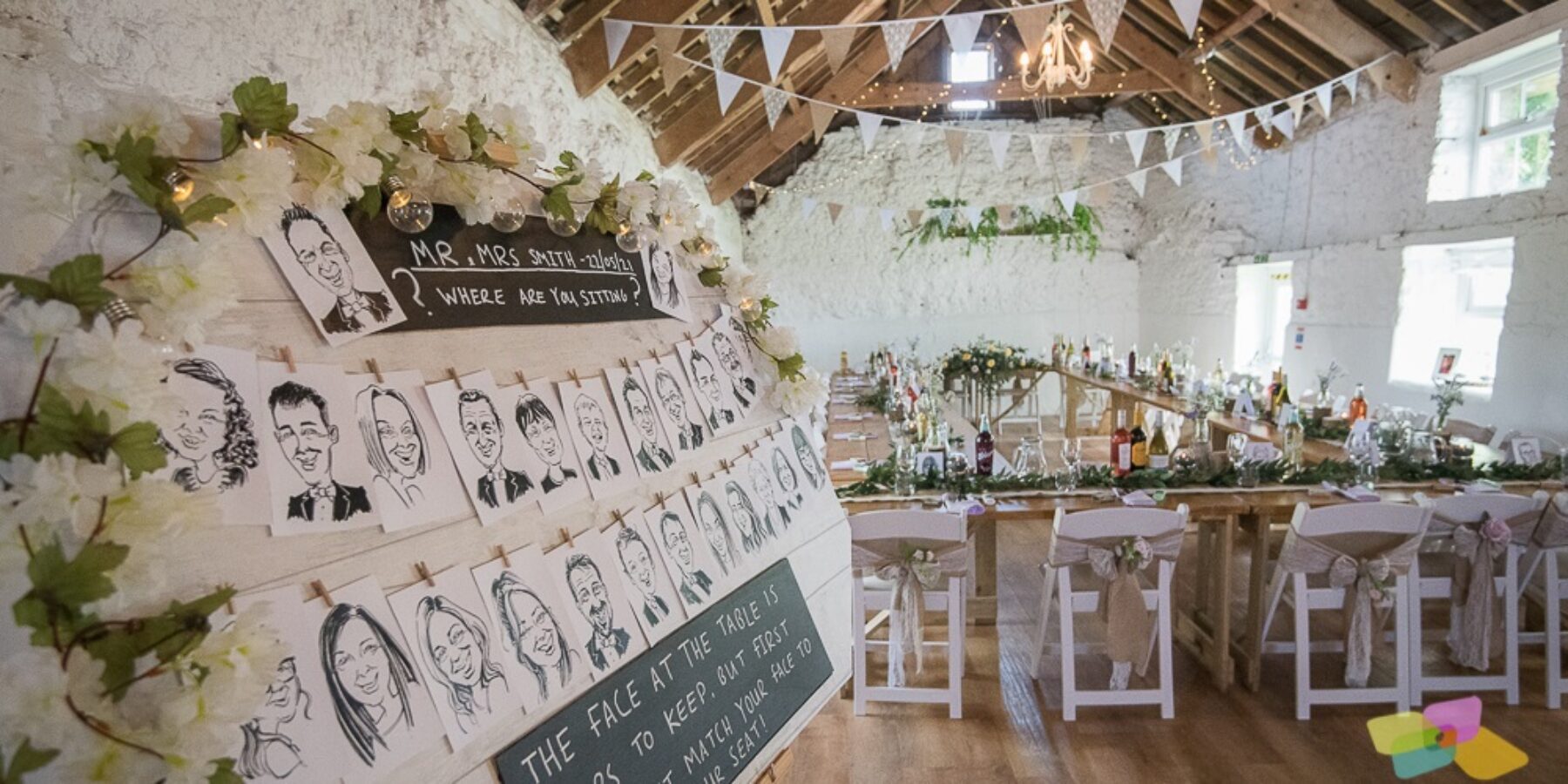 Autumn Wedding barn devon K&C table plan