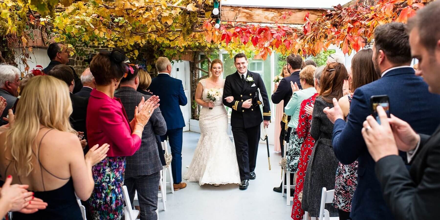 Autumn Devon wedding leaves