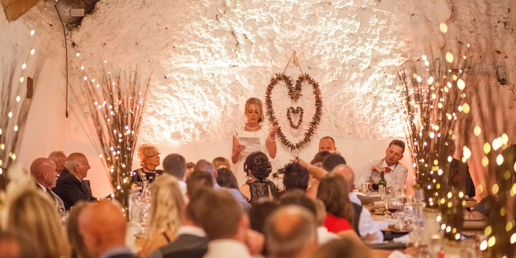 autumn wedding barn lights