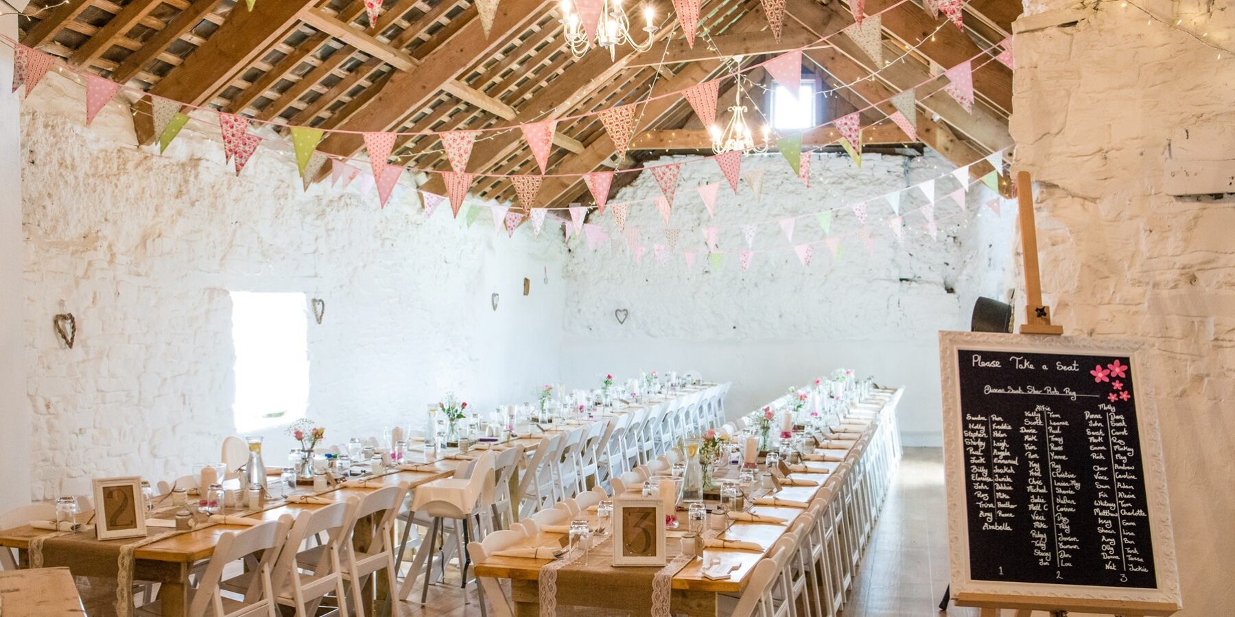 rustic wedding venue table