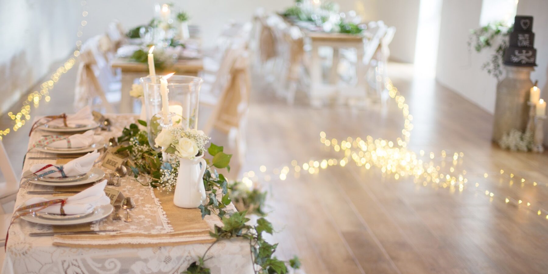 boho weddings lights