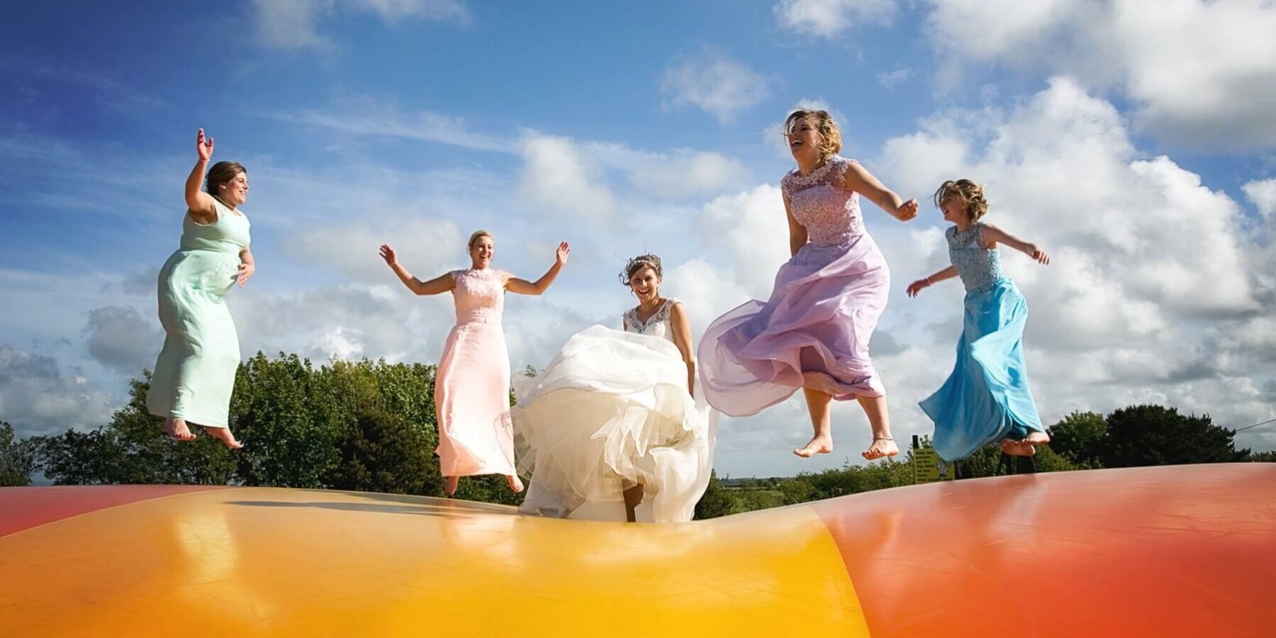 budget wedding venues bouncing pillows