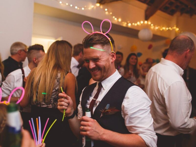 Devon wedding funfair festival neon