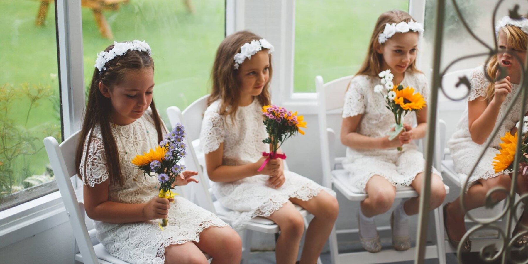 Wedding barn devon H&R flower girls