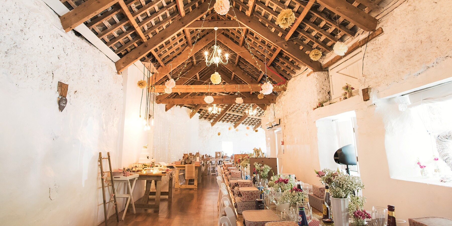 Wedding barn devon D&S setup