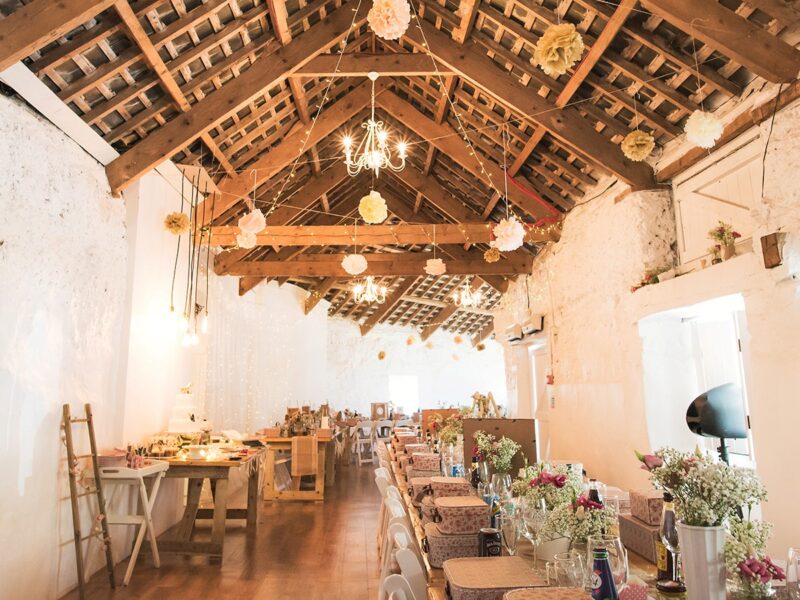 Wedding barn devon D&S setup