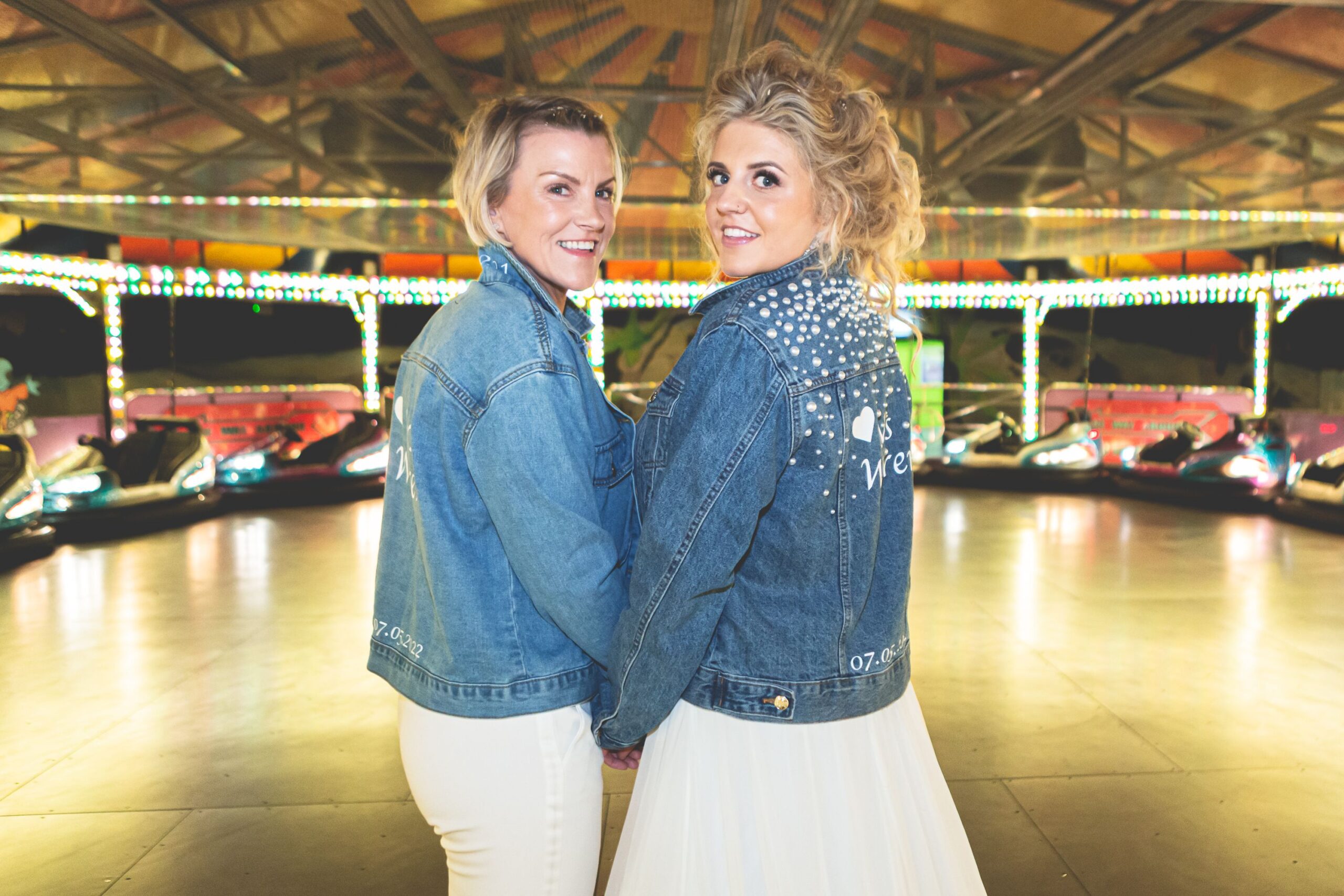 Devon wedding venue KG dodgems denim