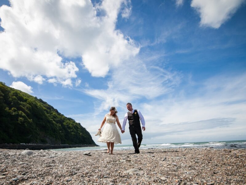 Devon wedding venue clovelly beach