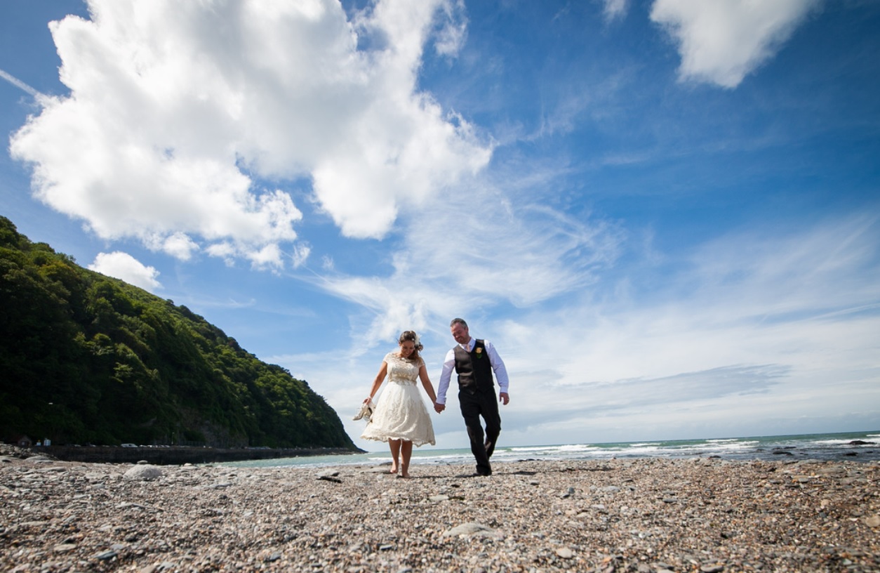 Devon wedding venue clovelly beach