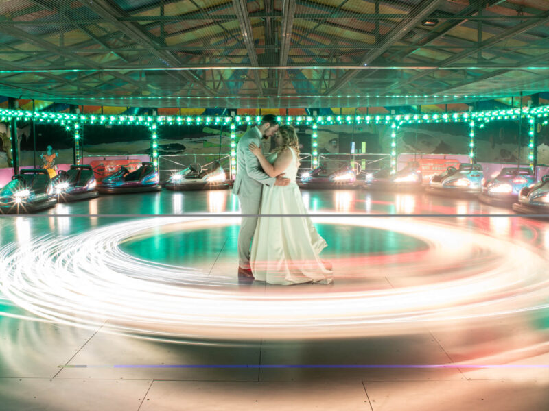 Dani and Phil wedding clovelly dodgems