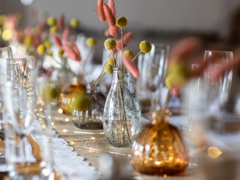 Wedding barn clovelly table arrangement