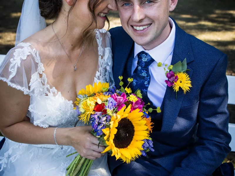 Wedding barn devon Sam&Charlotte happy