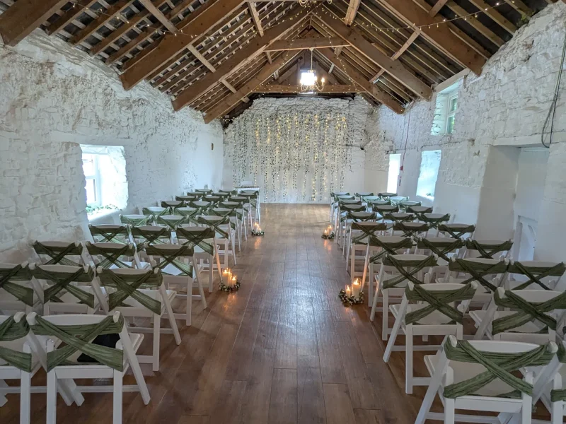 Ceremony in barn