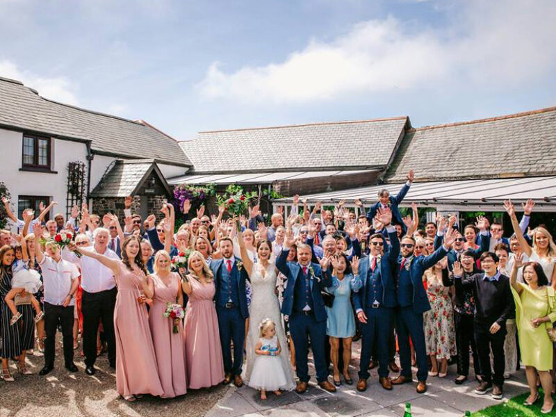 Group shot outside barn